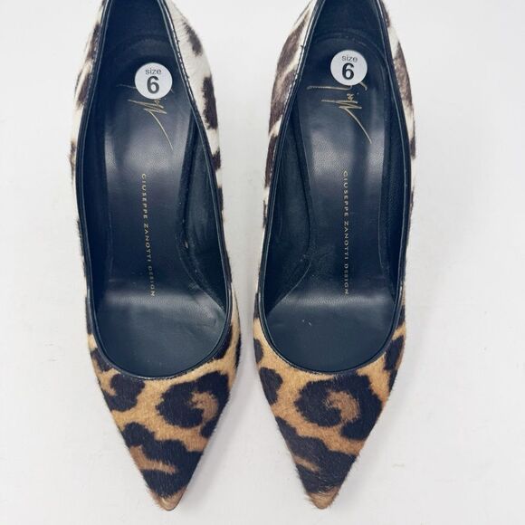 GIUSEPPE ZANOTTI | Ombré Animal Print Calf Hair Pump Heels Women’s Size 36.5 (6) - Picture 3 of 11